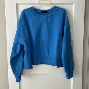 Merokeety Boxy fit semi-cropped sweatshirt, royal blue, M